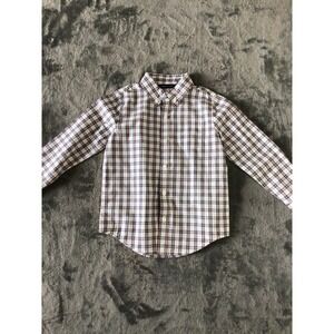 Janie and Jack Multi Color Plaid Long Sleeve Button Down Dress Shirt Boys Size 4